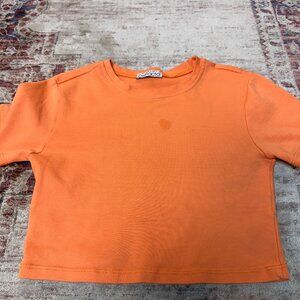 DeFacto Kids Green Solid Orange- T-Shirt Size Small In Good Shape